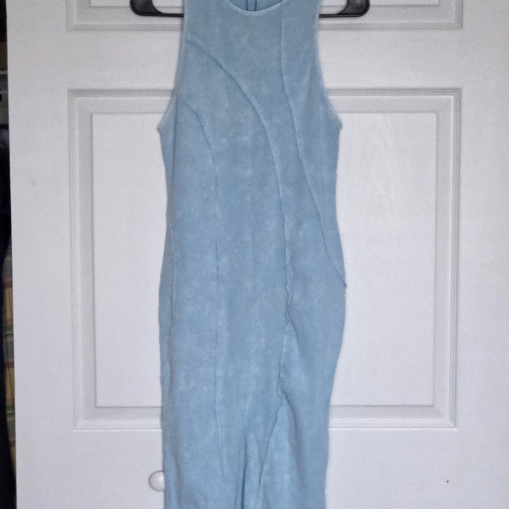 Fashion Nova Light Blue Midi Dress